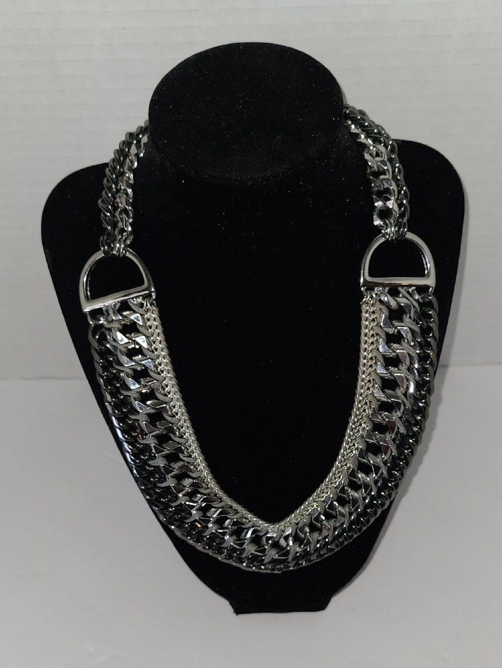 Silver-Tone Multi-Chain Statement Necklace